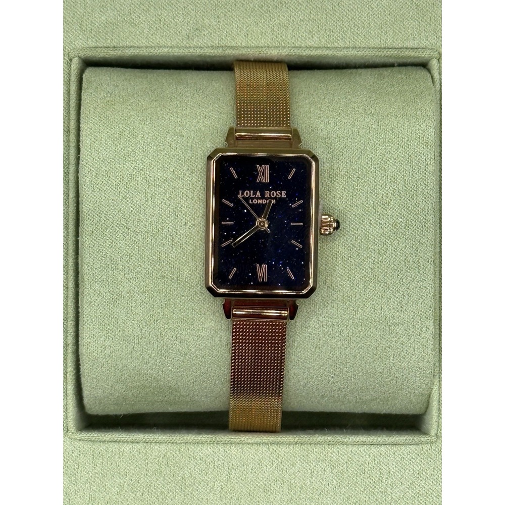 Lola Rose Blue Sandstone 'Courage' Gold Mesh Women's Watch, 3 ATM